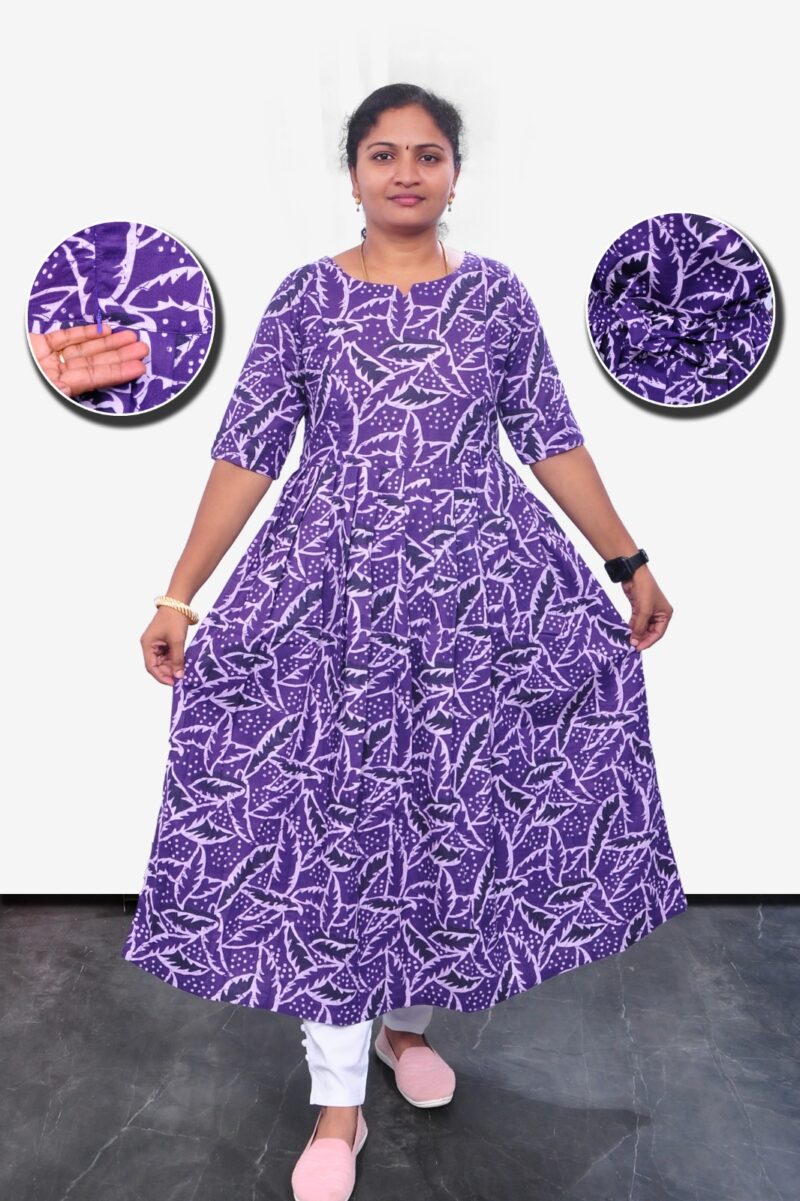 Maternity Cotton Kurti Blue Pattern