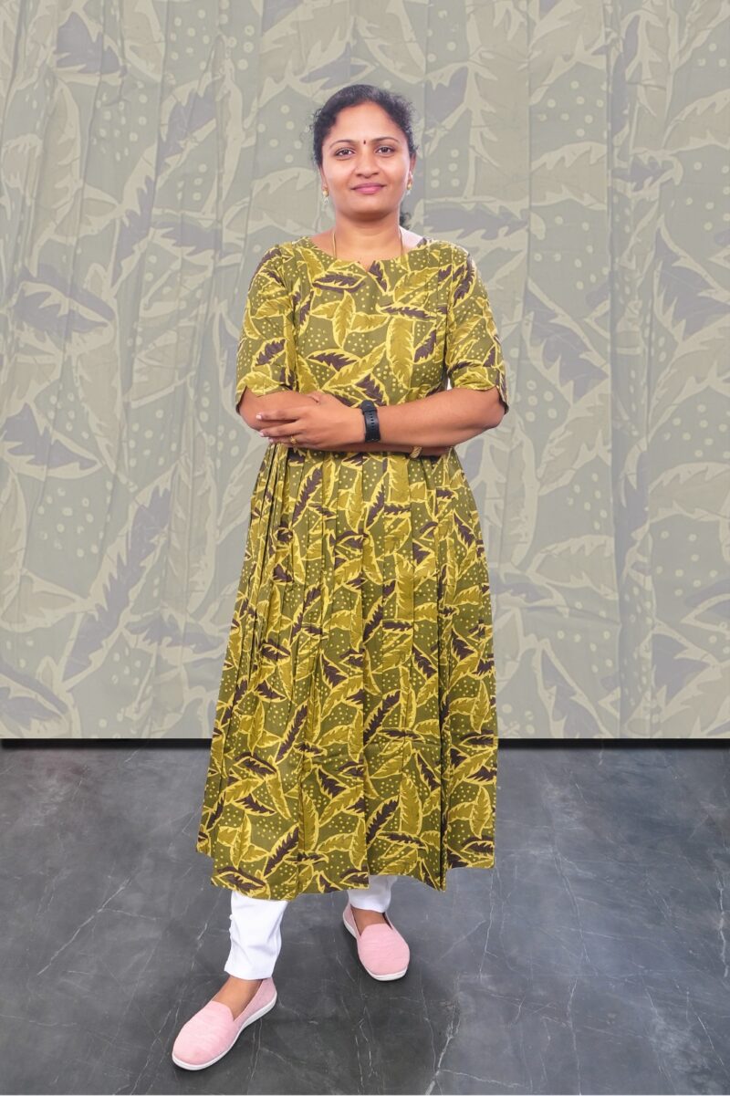 Maternity Cotton Kurti Green Leaf