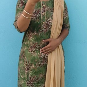 Casual Rayon Kurti  Light green flower shade