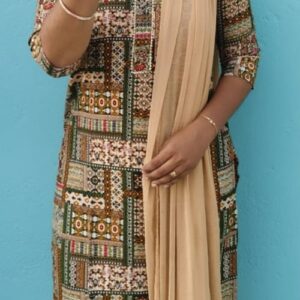 Casual Rayon Kurti  Multi shape pattern