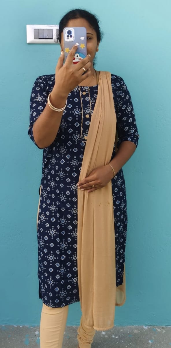 Casual Rayon Kurti Dark Blue pattern