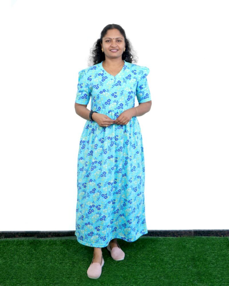 Non Feeding Maxi Dress Dark sky Blue flowers