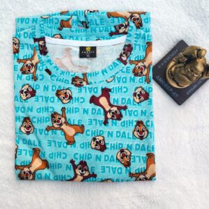 Womens T shirt Blue Cartoon