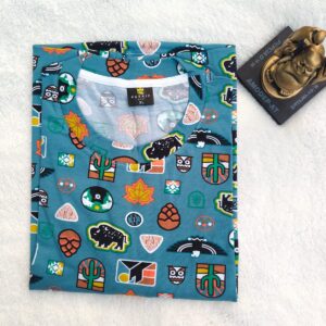 Womens T shirt Blue symbols