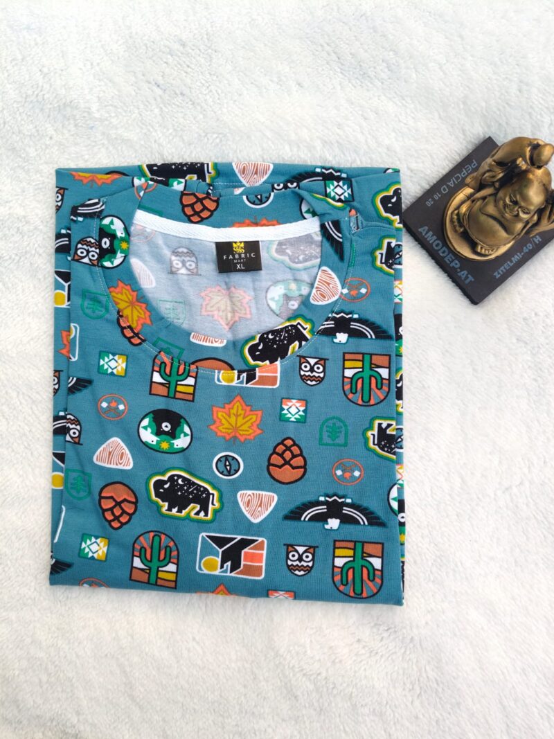 Womens T shirt Blue symbols