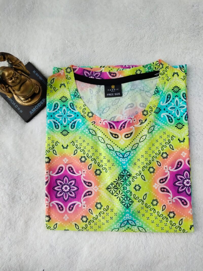 Green Yellow  Printed Womens T shirt
