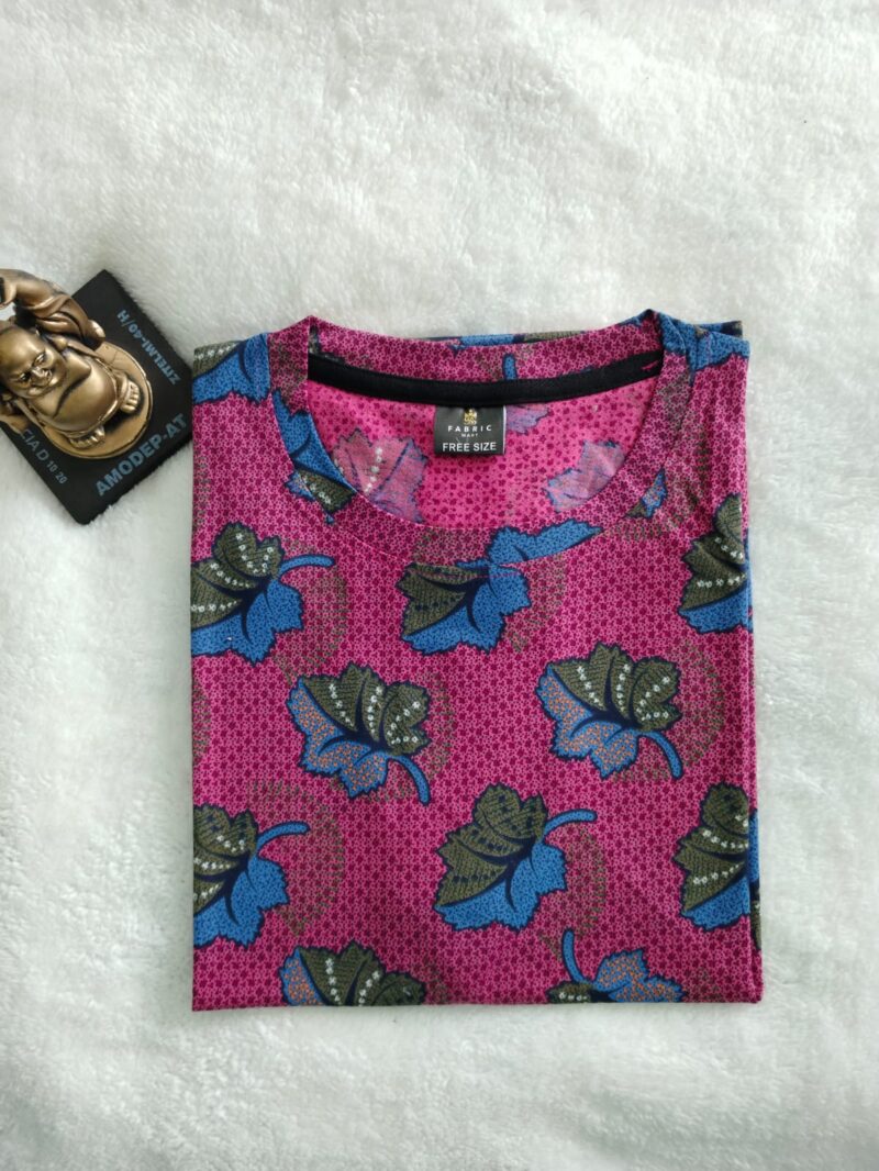 Dark Red Leaf  Printed Womens T shirt