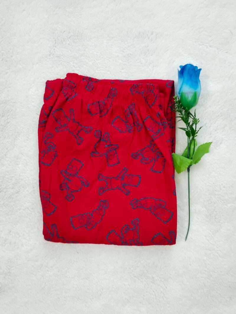Womens Night pant  Red Cartoon Drawing