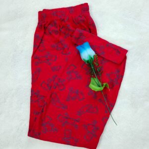Womens Night pant  Red Cartoon Drawing