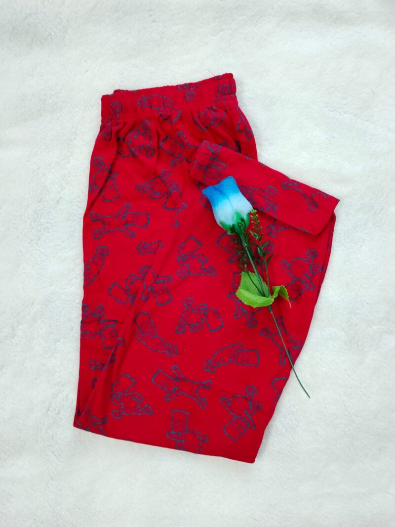 Womens Night pant  Red Cartoon Drawing