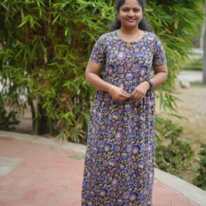 Non Feeding Maxi Black Flowers Pattern