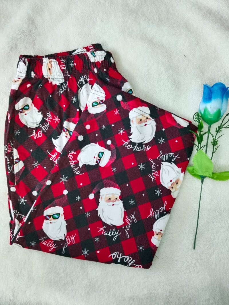 3/4 womens pyjama red colour checked