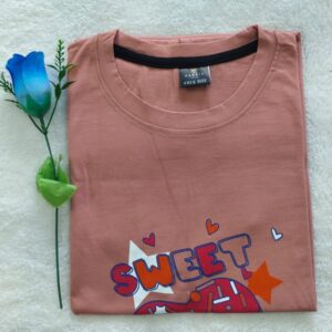 Casual women's t shirt Red texts