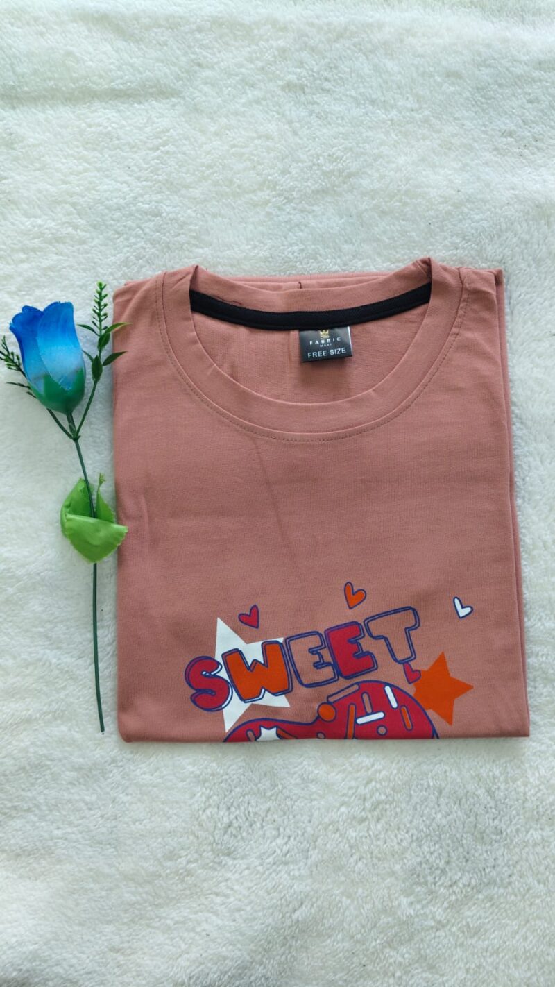 Casual women's t shirt Red texts
