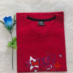 Casual women's t shirt Red texts