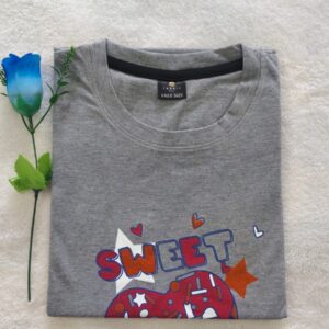 Casual women's t shirt Gray texts