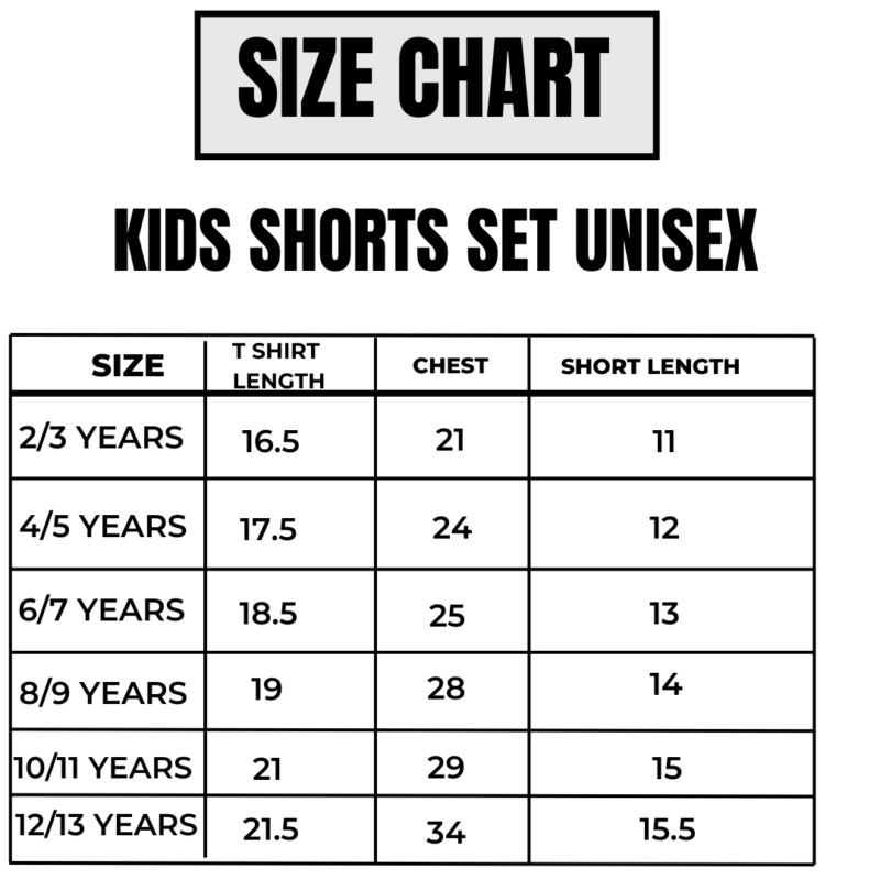 Kids shorts set unisex  sky blue