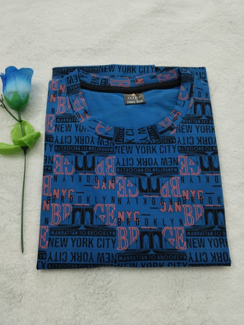 Womens T shirt Blue letters