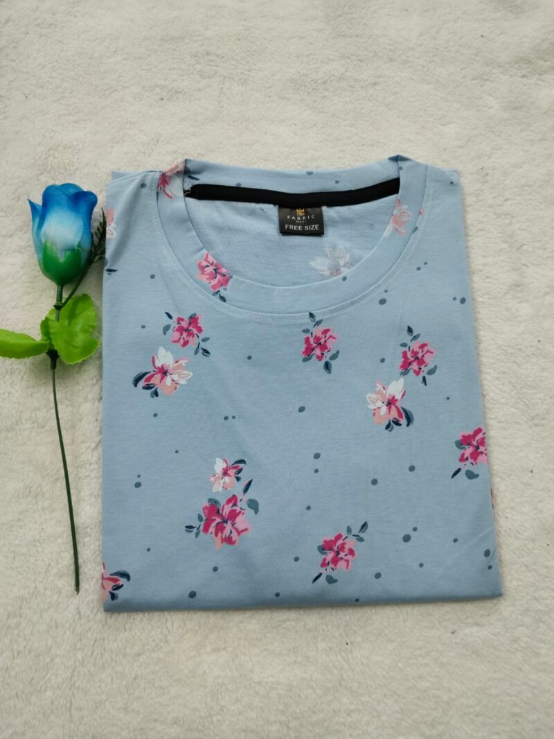 Womens T shirt Blue Hibiscus