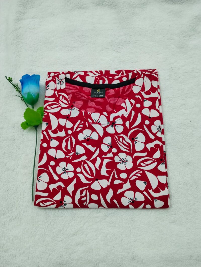 Womens T shirt Red Flowers