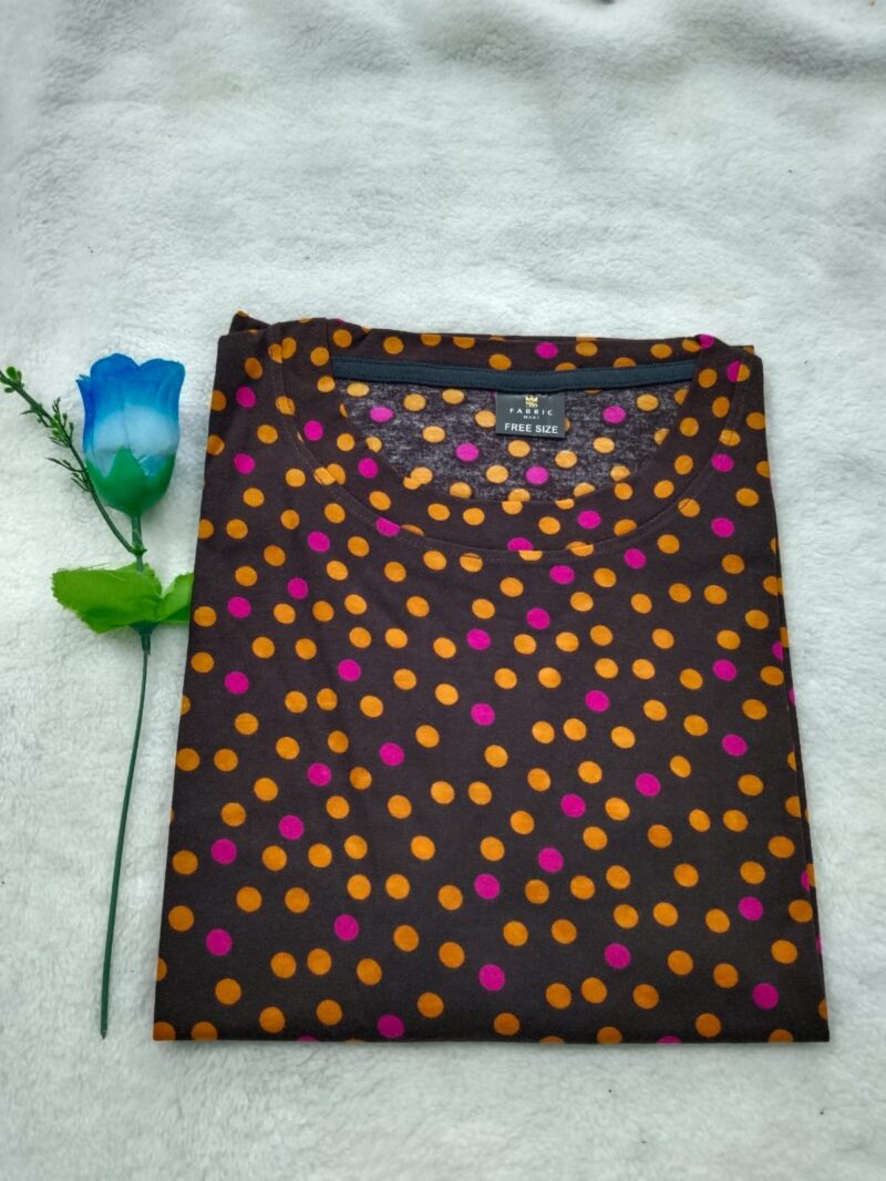 Womens T shirt Brown dots
