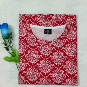 Womens T shirt Red Rangoli