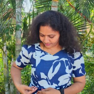 Feeding kurti Blue white Flowers
