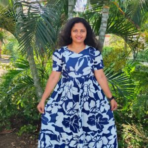 Feeding kurti Blue white Flowers