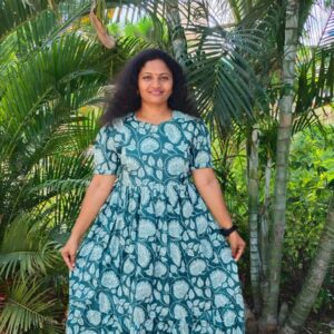 Feeding Kurti Green Flowers