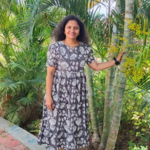 Feeding kurti Black and White Flowers