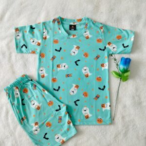 Kids shorts set unisex  sky blue
