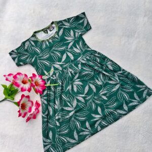 Bottle green leaf Frock