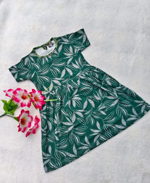 Bottle green leaf Frock