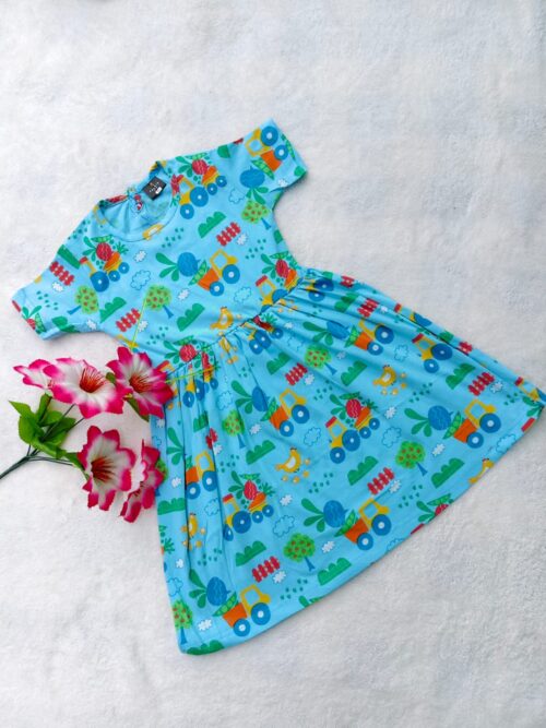 Blue Tractor frock