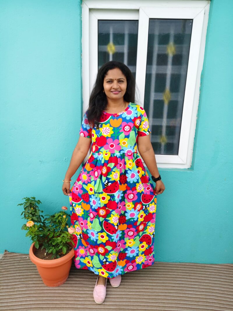 Multi flowers maxi Dress