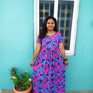 Pink flowers Maxi dress