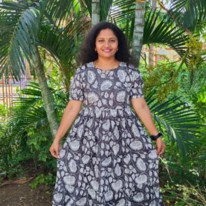 black floral print kurti