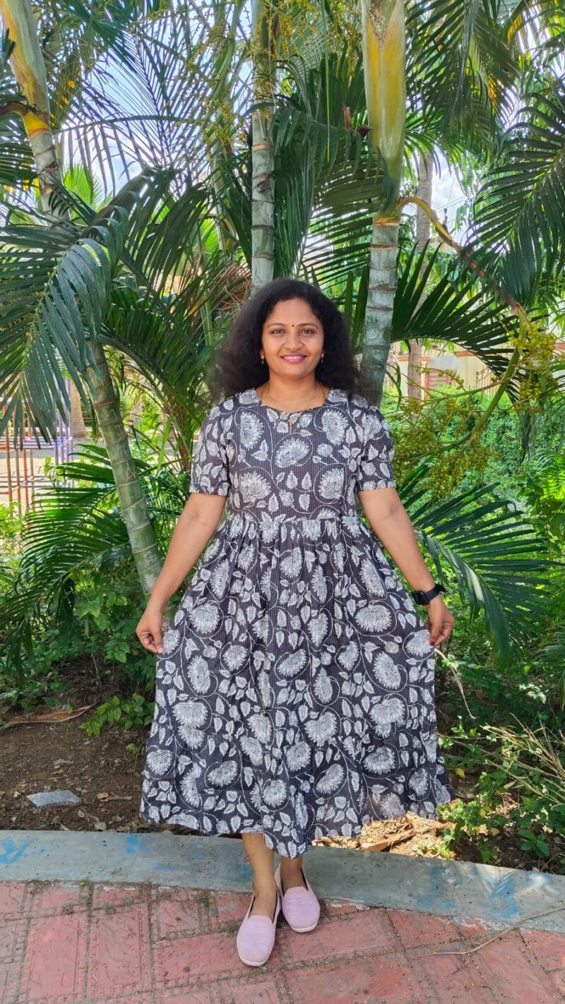 black floral print kurti
