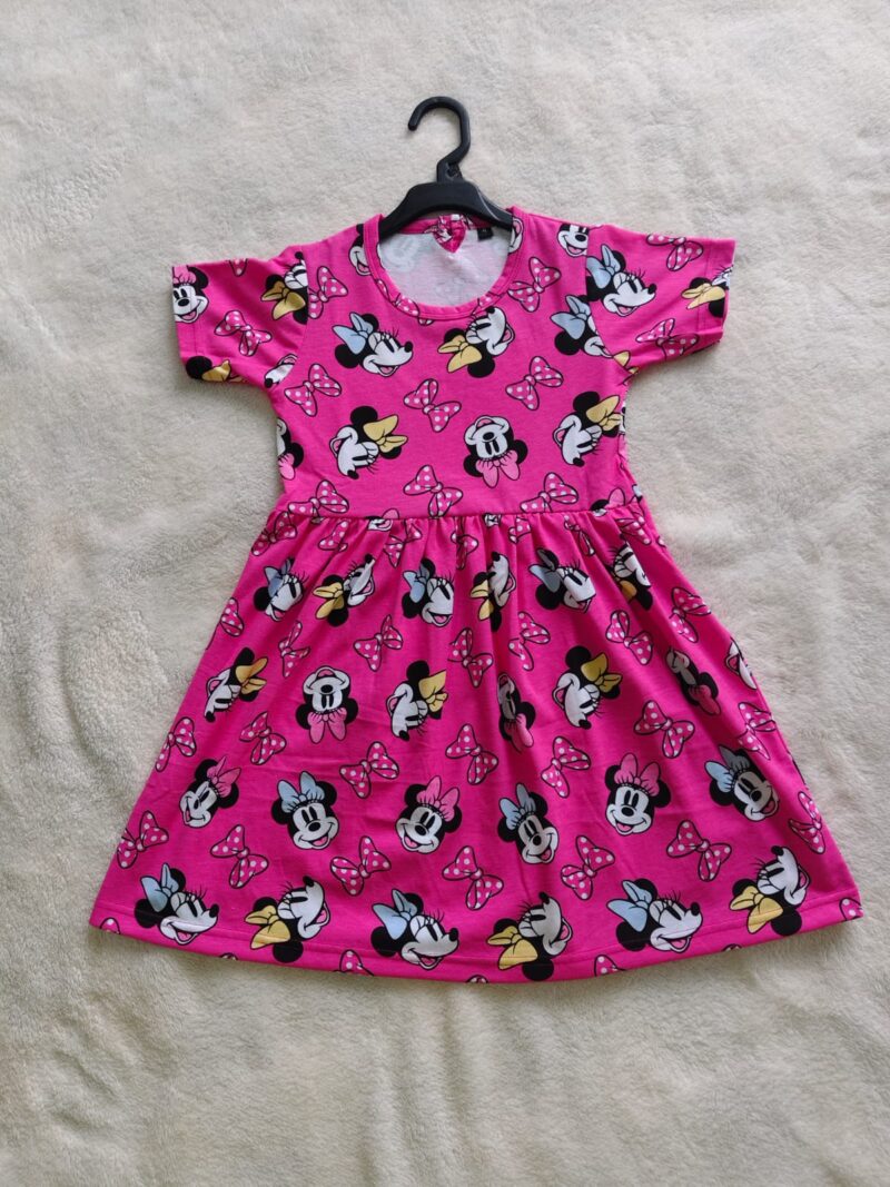 kids frock pink micky mouse