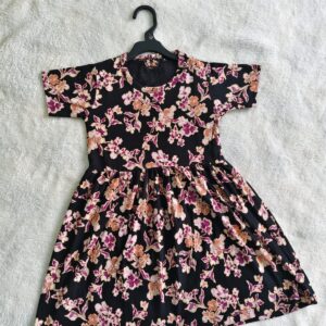 kids frock black with peach color