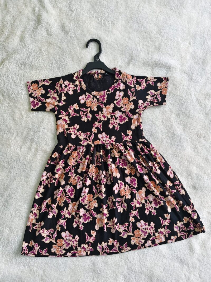 kids frock black with peach color
