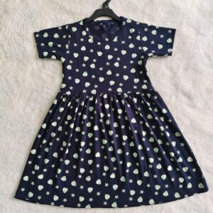 kids frock dark Navy blue with stars