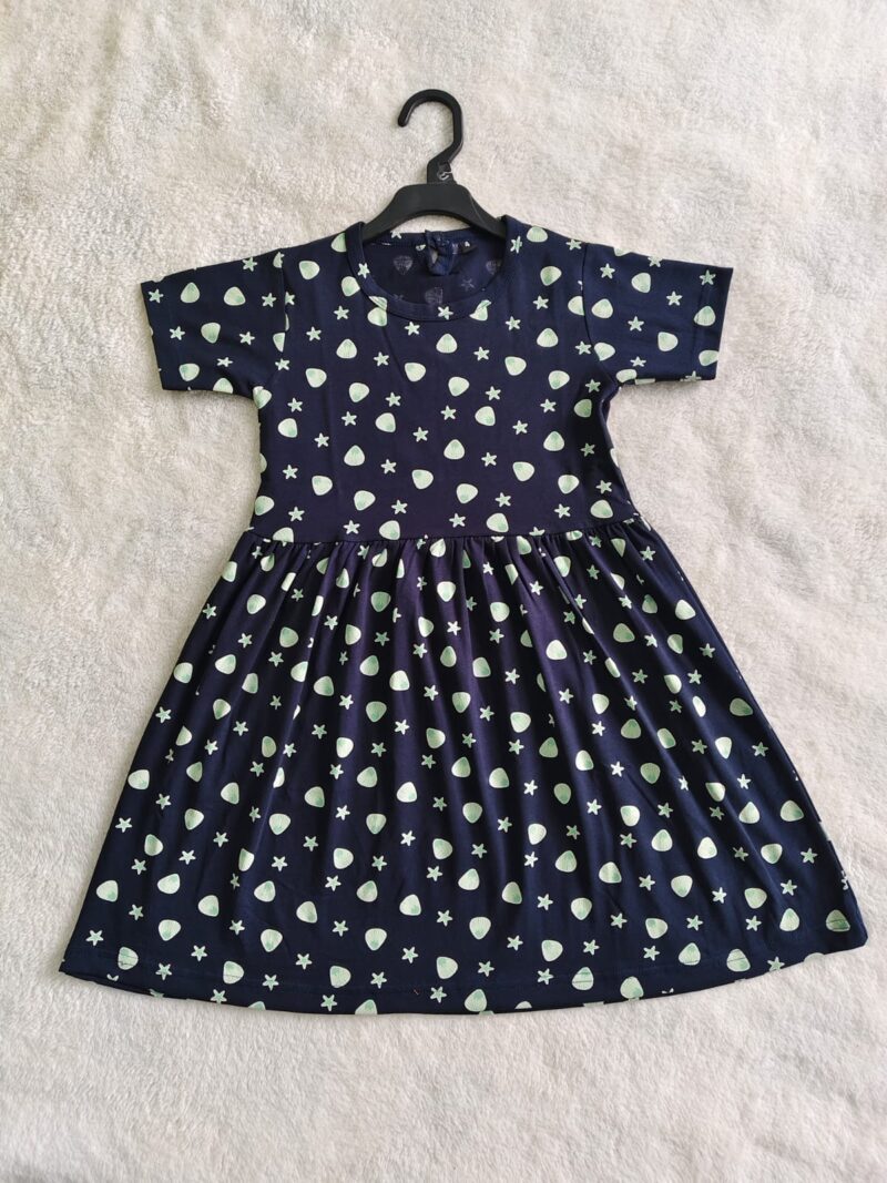 kids frock dark Navy blue with stars