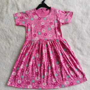 kids frock baby pink with small flowers