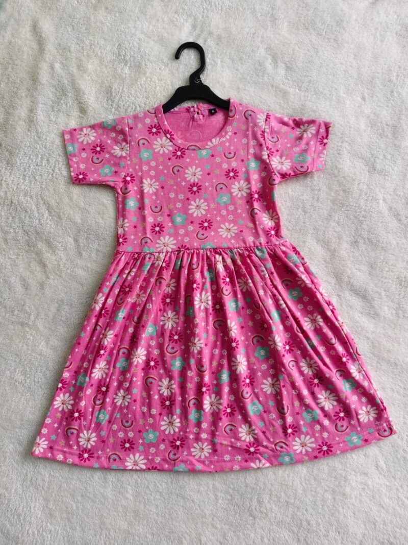 kids frock baby pink with small flowers