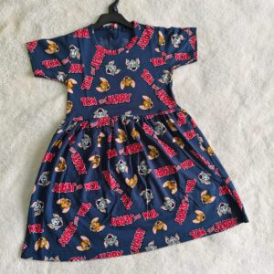 kids frock Navy blue Tom & Jerry prints