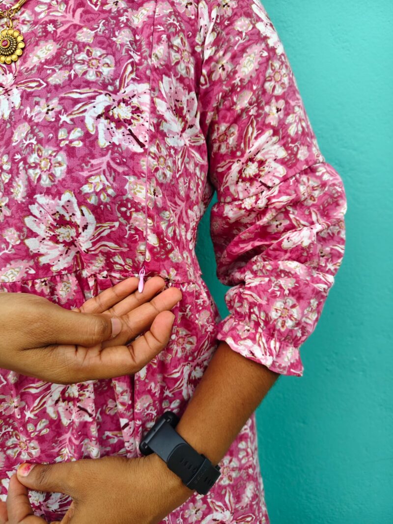 Feeding Kurtis baby pink color with white flowers