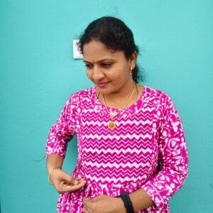 Feeding Kurtis pink color white die & tie