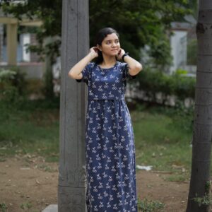 Feeding wear Elephant Grey color cherry prints