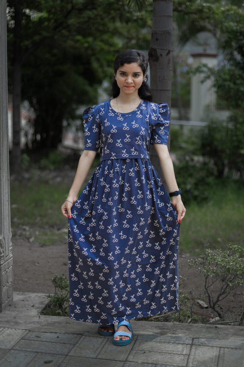 Feeding wear Elephant Grey color cherry prints